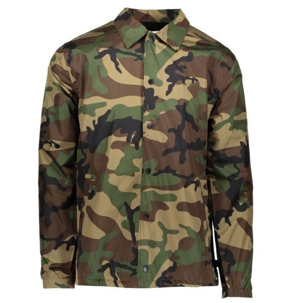 Men’s classic coach jacket with snap button front and collar