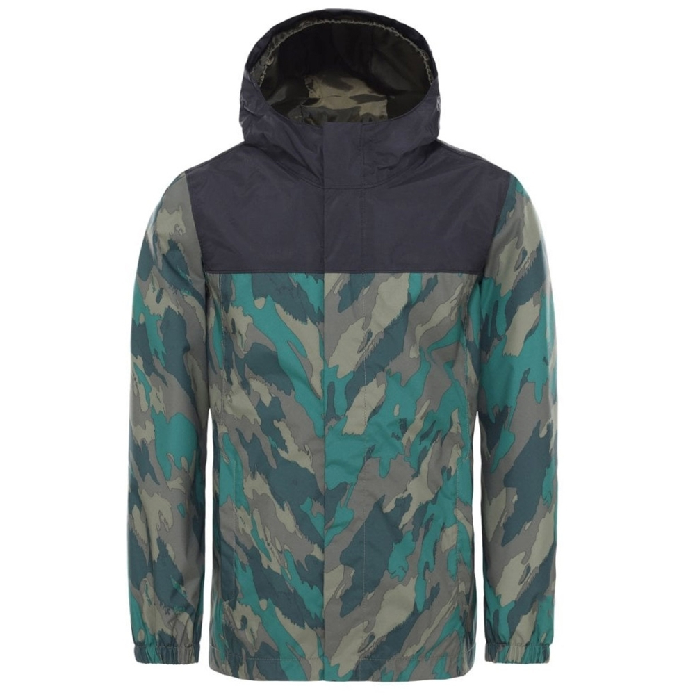 Men’s waterproof rain jacket with adjustable hood and zipper front