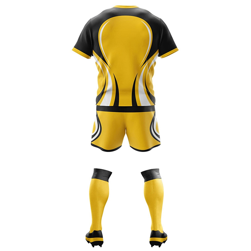 With Wholesale Rate Breathable Sportswear For Games And Practice Crew Neck Short Sleeve Solid Color Rugby Uniform For Adult Wear - Image 3