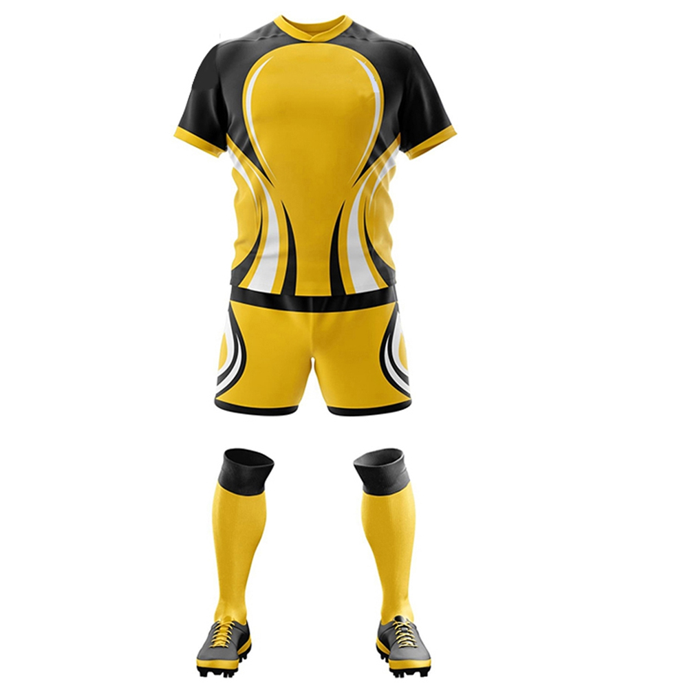 With Wholesale Rate Breathable Sportswear For Games And Practice Crew Neck Short Sleeve Solid Color Rugby Uniform For Adult Wear - Image 2
