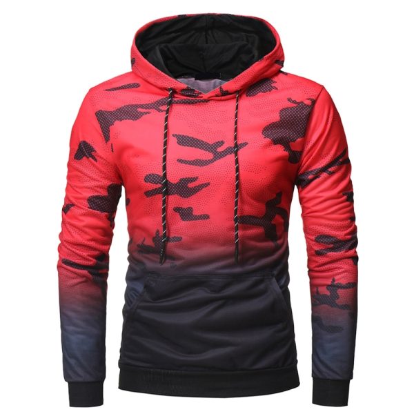 Men’s polyester sublimation hoodie with drawstring hood and pocket