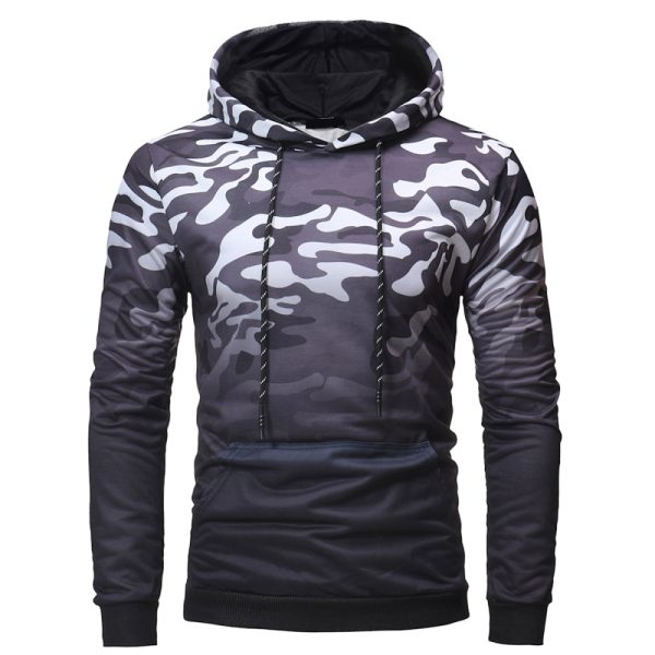 Men’s polyester sublimation hoodie with drawstring hood and pocket