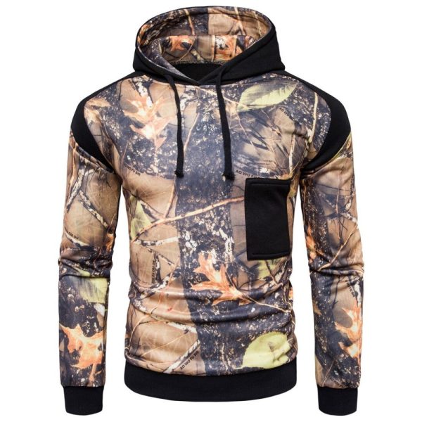 Men’s polyester sublimation hoodie with drawstring hood and pocket