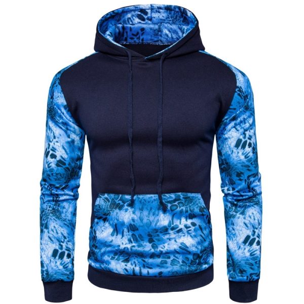 Men’s polyester sublimation hoodie with drawstring hood and pocket