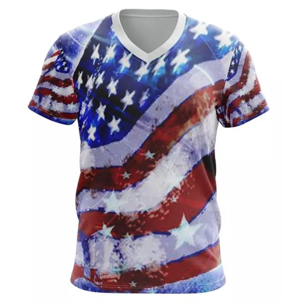 Custom sublimation men’s t-shirt with full-color printed design