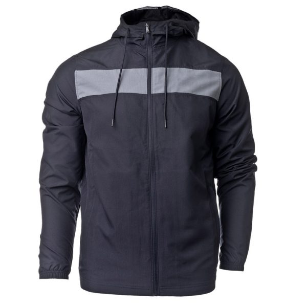 Men’s lightweight windbreaker jacket with zipper front and hood