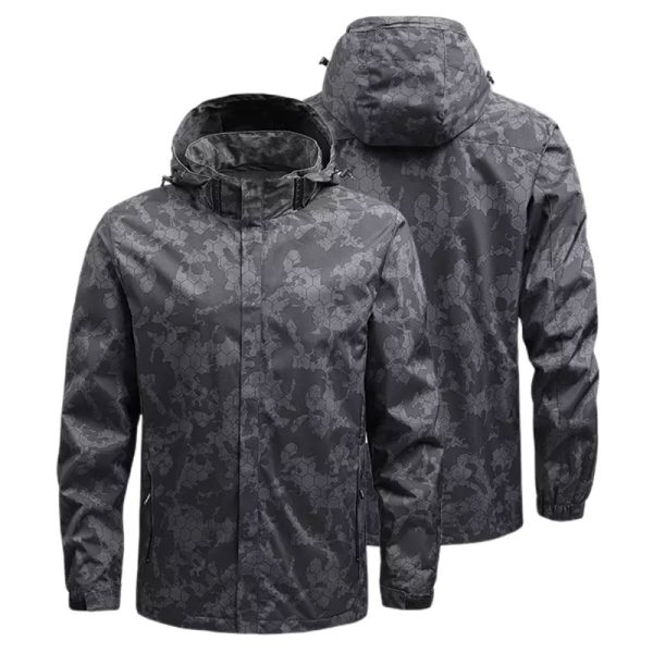 Men’s lightweight windbreaker jacket with zipper front and hood