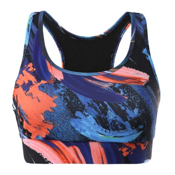 Stylish cross-back gym bra for yoga and fitness training.