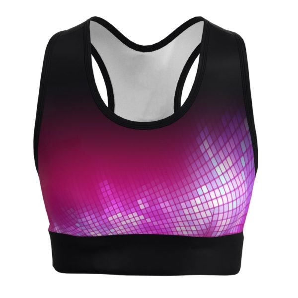 Stylish cross-back gym bra for yoga and fitness training.