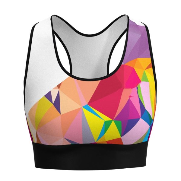 Stylish cross-back gym bra for yoga and fitness training.
