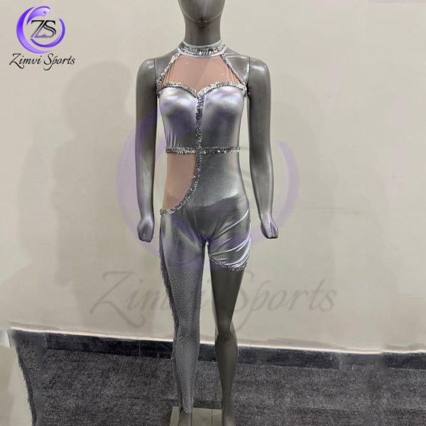 Majorette uniform for women with sequins and metallic details for parade performance