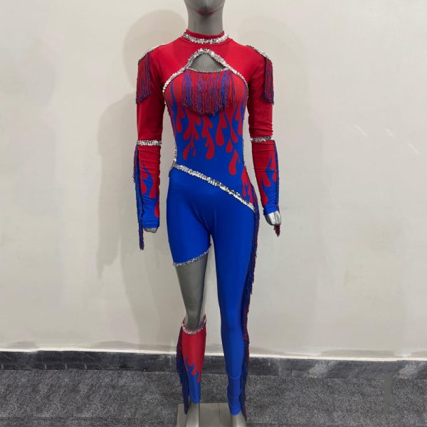 Majorette uniform for women with sequins and metallic details for parade performance