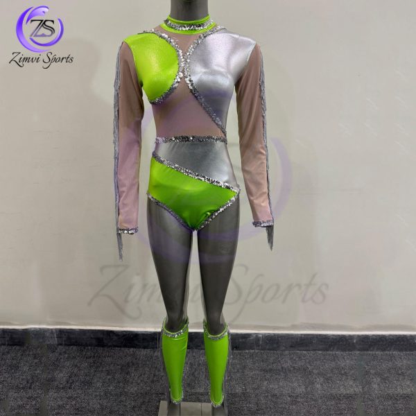 Majorette uniform for women with sequins and metallic details for parade performance