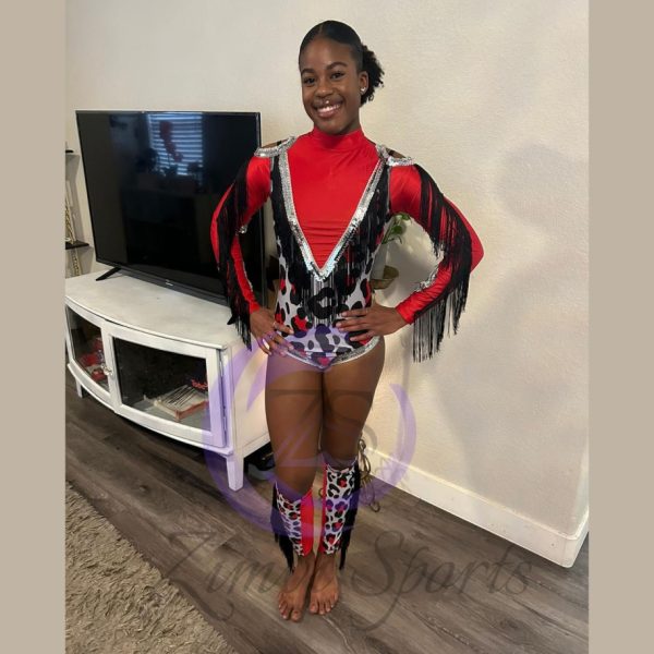 Majorette dance uniform designed for parades and performances.