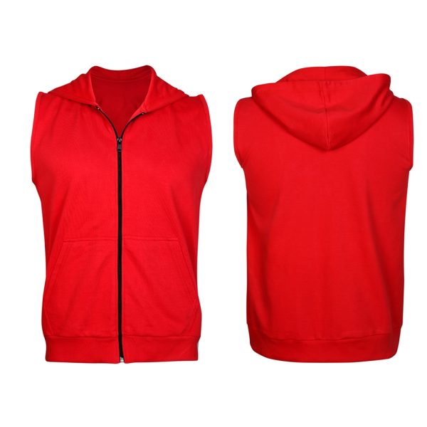 Men’s fitness sleeveless hoodie – breathable quick-dry fabric for workouts