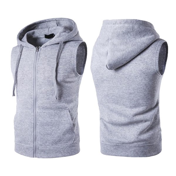 Men’s fitness sleeveless hoodie – breathable quick-dry fabric for workouts