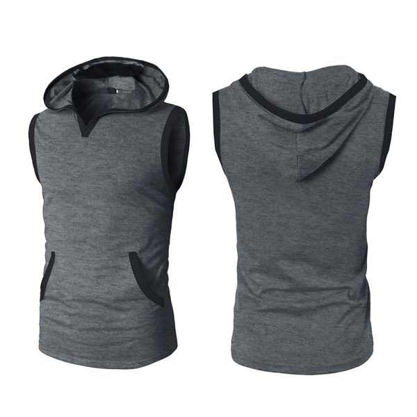 Men’s fitness sleeveless hoodie – breathable quick-dry fabric for workouts