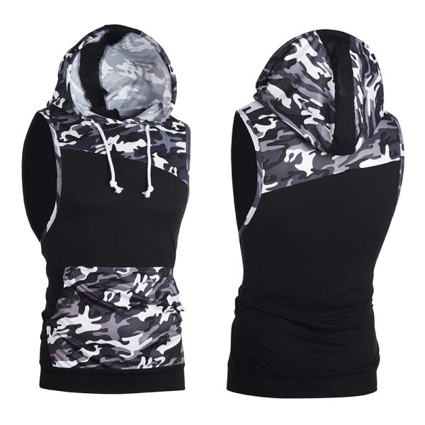 Men’s fitness sleeveless hoodie – breathable quick-dry fabric for workouts