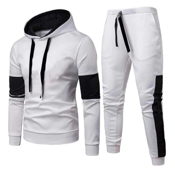 Men’s black fitness tracksuit with zip-up jacket and jogger pants