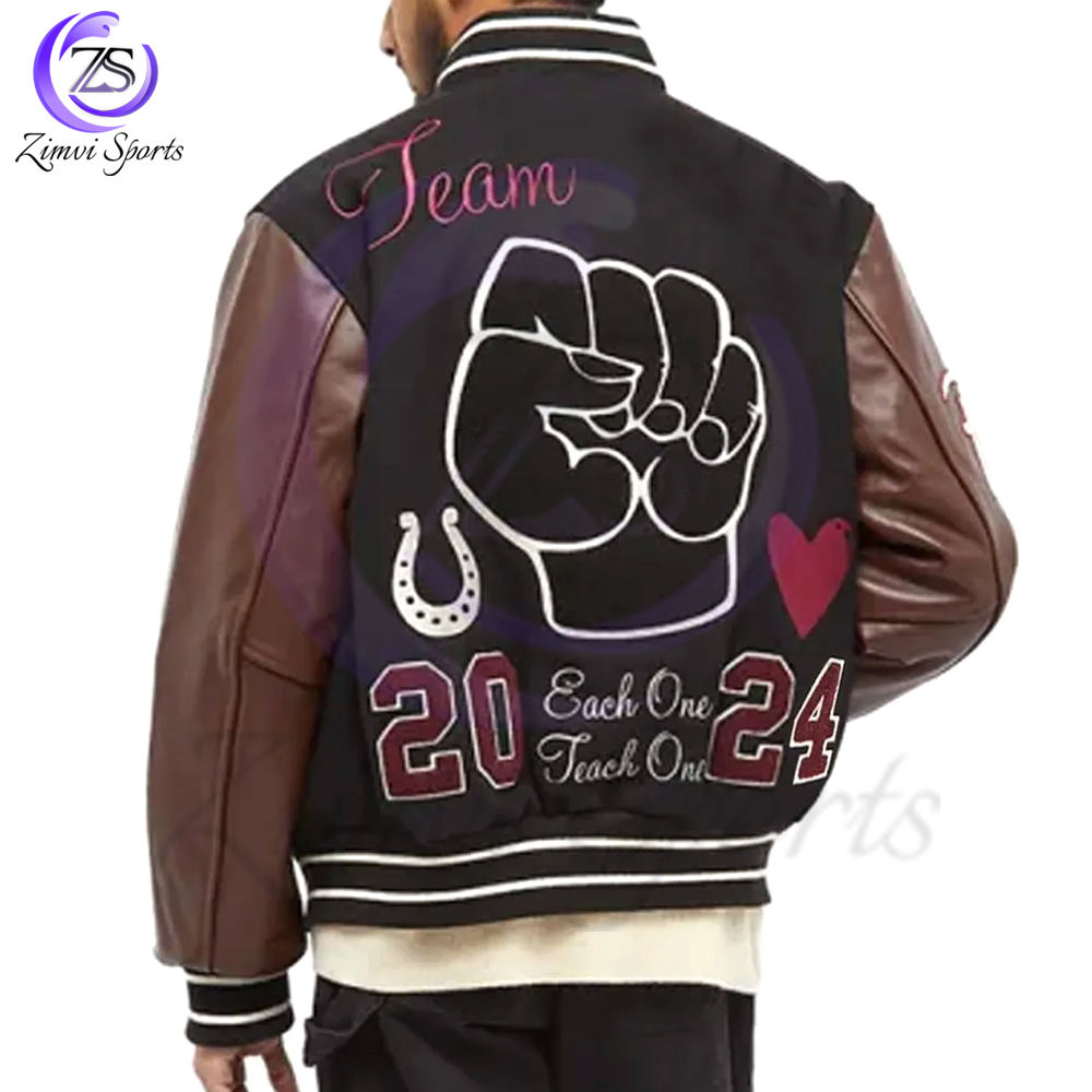 Lightweight Breathable Warm Up Winter Fully Customized Logo Print Adult Wear Men Outer Wear College Baseball Varsity Jackets - Image 3