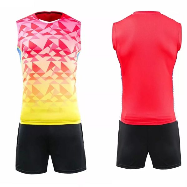 Professional volleyball uniform kit for club team, includes quick-dry polyester jersey and shorts